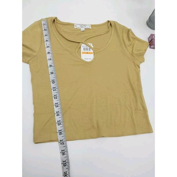 Hippie Rose Criss-Cross T-Shirt Juniors Size S Bold Green Short Sleeve Pullover - Picture 5 of 11